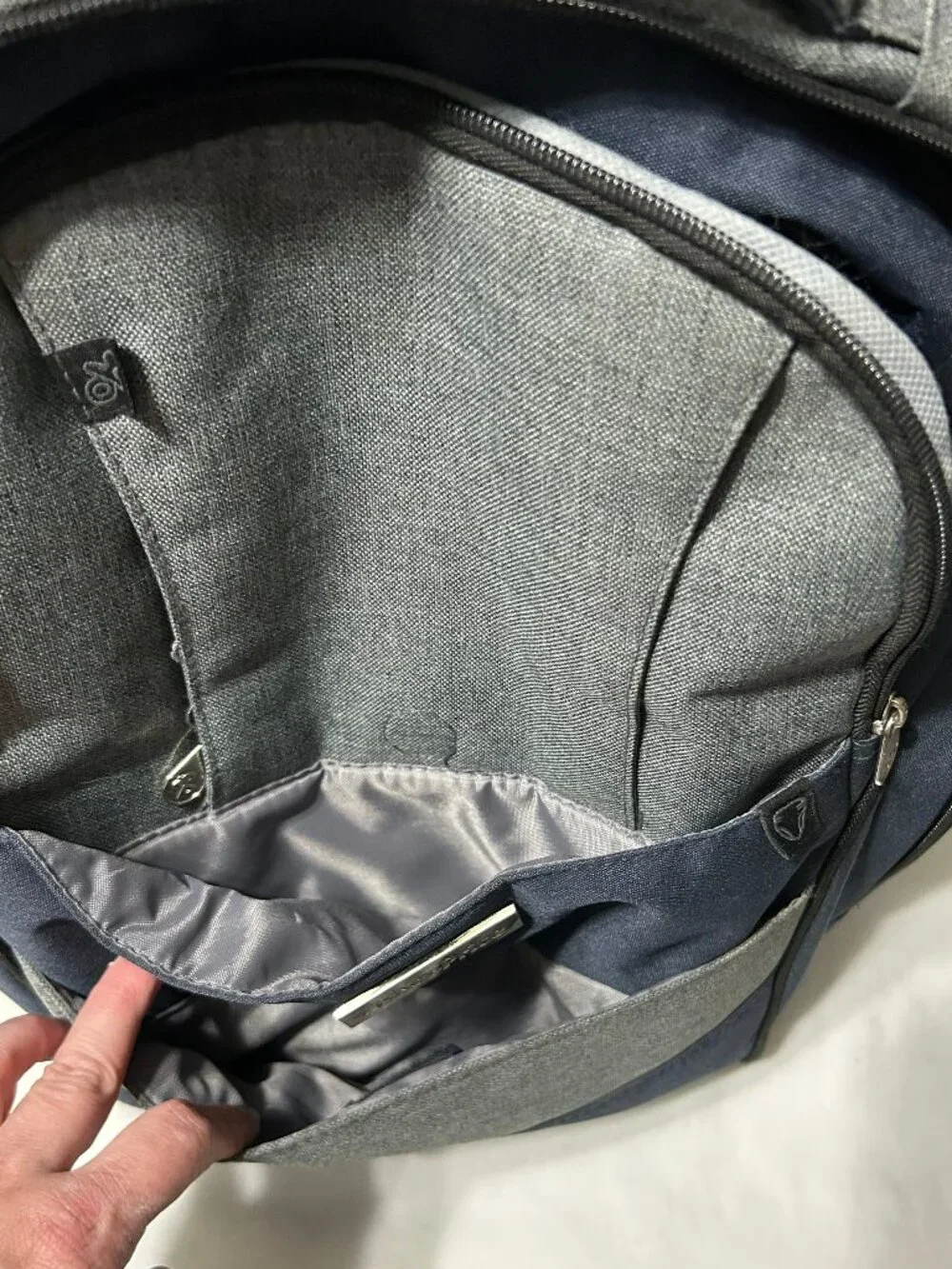 Fisher-Price Diaper Backpack Bag Lots of Pockets Blue and Gray